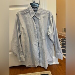 Chaps Blue and White Stripe 16-16.5 Button Down